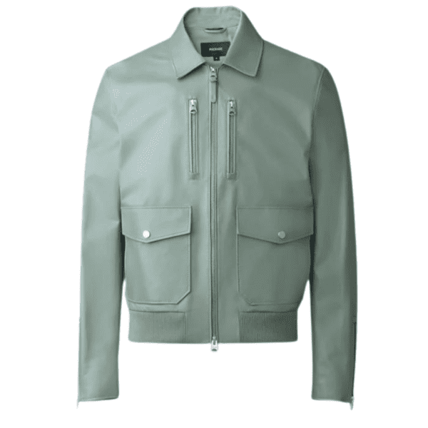 mackage chance spread collar leather jacket