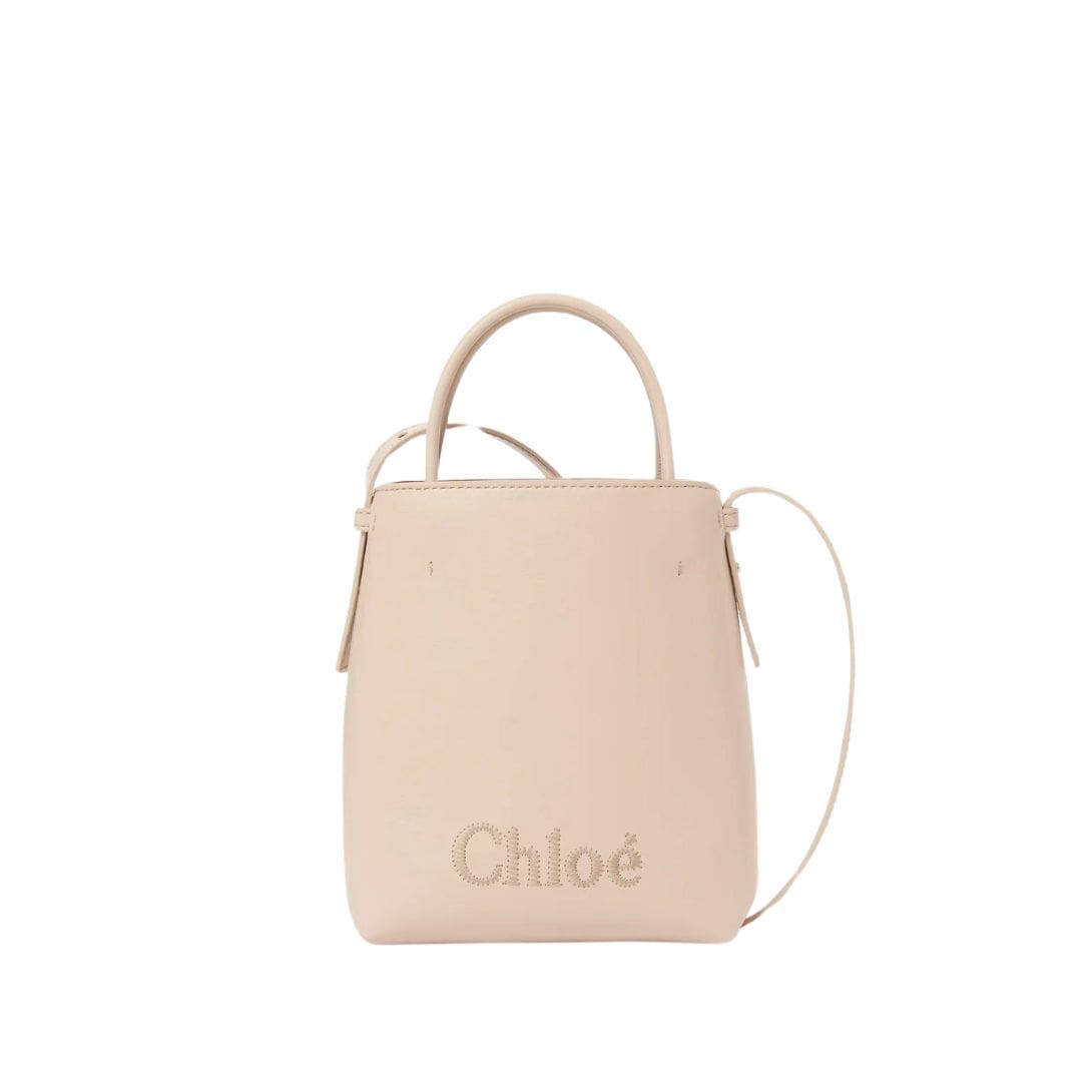 CHLOÉ SENSE MICRO TOTE BAG CEMENT PINK