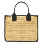 VALEXTRA SOFT TOTE RAFFIA CROCHET MINI BAG