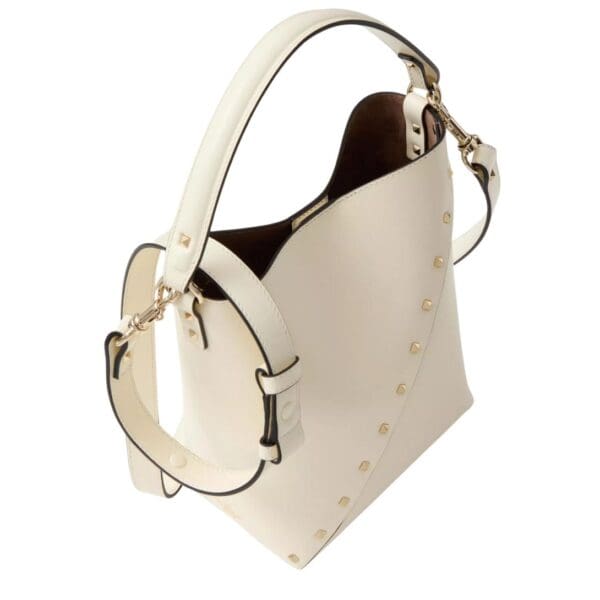 vVALENTINO GARAVANI ROCKSTUD WISPY CALFSKIN BUCKET BAG