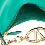 VALENTINO GARAVANI VLOGO MOON MINI HOBO BAG IN NAPPA LEATHER WITH CHAIN