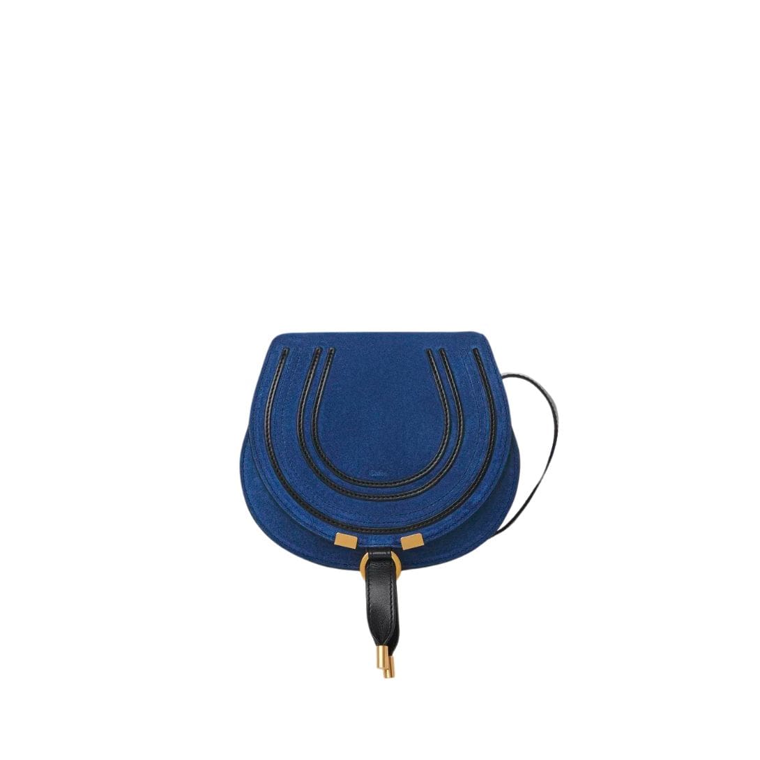 CHLOE MARCIE MEDIUM SADDLE BAG DEEP DENIM