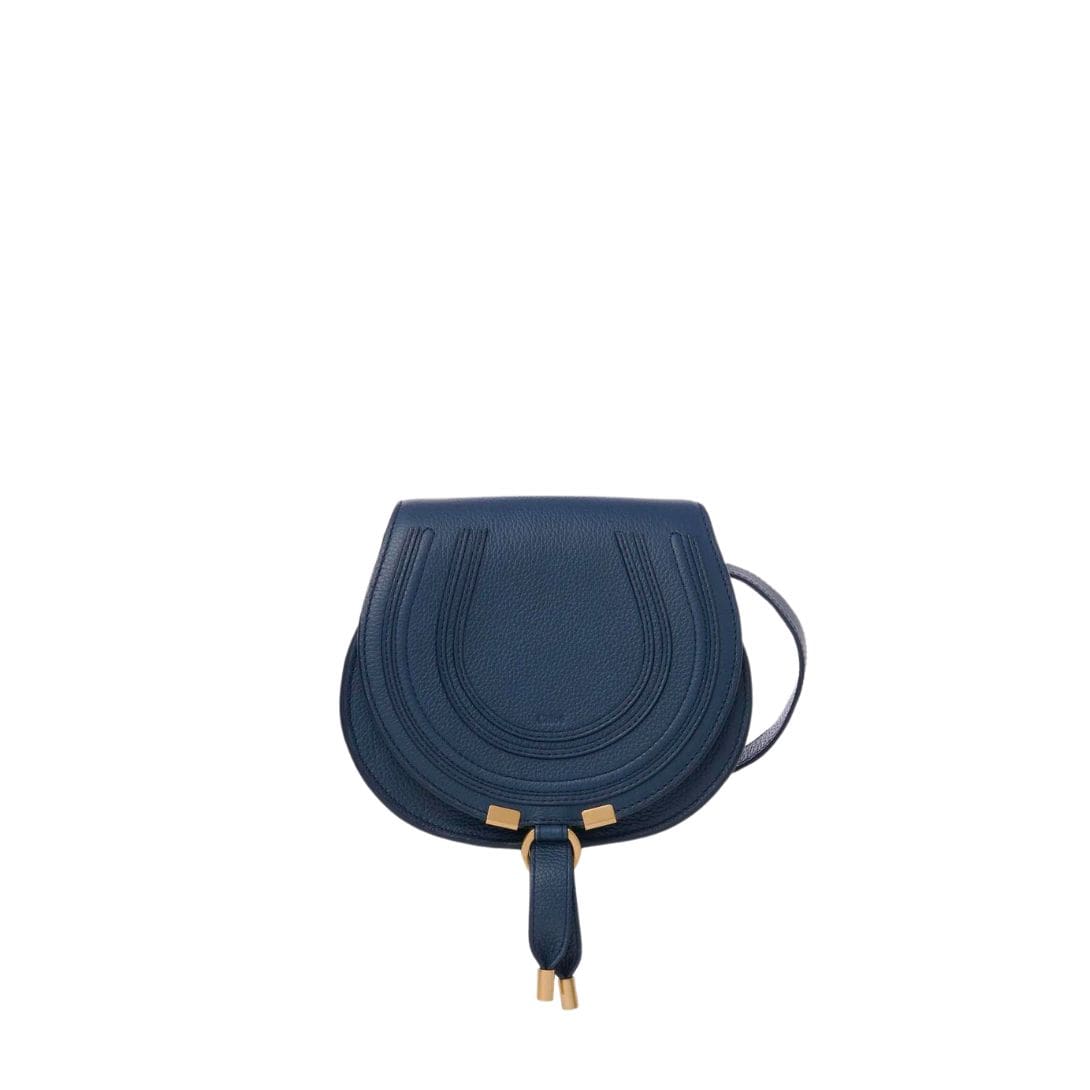 CHLOE MARCIE SMALL SADDLE BAG NAVY