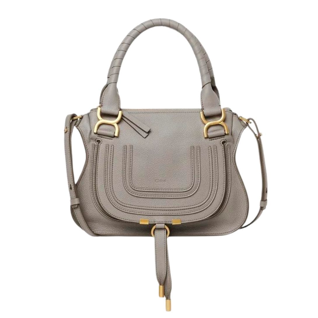 CHLOE MARCIE SMALL DOUBLE CARRY BAG CASHMERE GREY