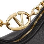 VALENTINO GARAVANI VLOGO MOON MEDIUM GRAINY CALFSKIN HOBO BAG WITH CHAIN