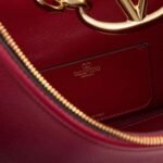 VALENTINO GARAVANI VLOGO MOON MEDIUM GRAINY CALFSKIN HOBO BAG WITH CHAIN