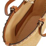 VALENTINO GARAVANI ROCKSTUD WOVEN RAFFIA SHOPPING BAG