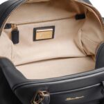 SANTONI BLACK LEATHER HANDBAG