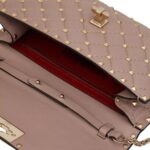 VALENTINO GARAVANI ROCKSTUD SPIKE NAPPA LEATHER CROSSBODY CLUTCH BAG