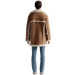 BALLY AVIATOR COAT IN BROWN LEATHER AND MERINO