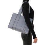 CHLOE MEDIUM WOODY TOTE BAG STORM BLUE