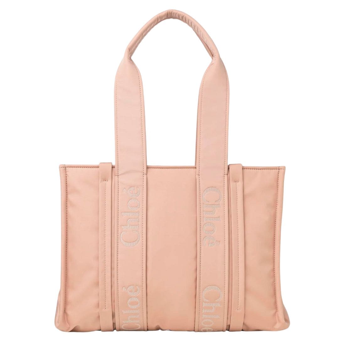 CHLOE MEDIUM WOODY TOTE BAG ROSE DUST