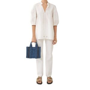 CHLOE SMALL WOODY TOTE BAG DENIM
