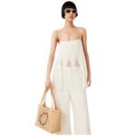 STELLA MCCARTNEY LOGO RAFFIA LARGE TOTE BAG