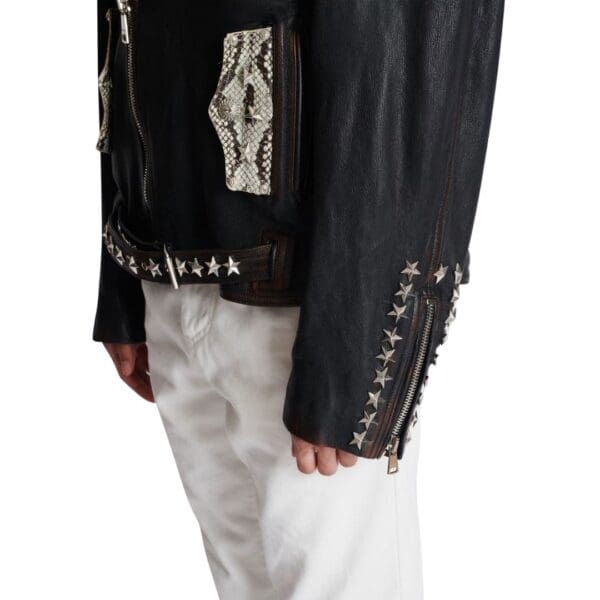 BALMAIN WESTERN LEATHER BIKER JACKET