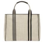 VALEXTRA BROWN FABRIC LARGE TOTE BAG