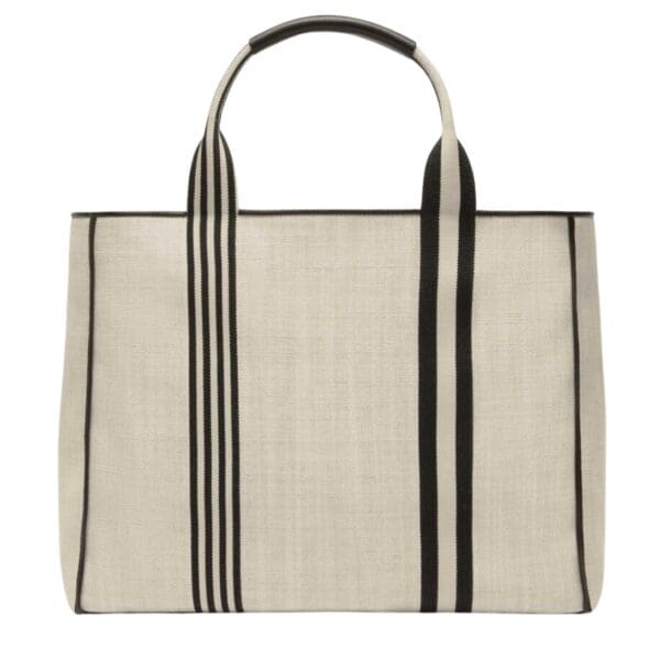 VALEXTRA BROWN FABRIC LARGE TOTE BAG