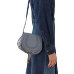 CHLOE MARCIE SMALL SADDLE BAG STORM BLUE