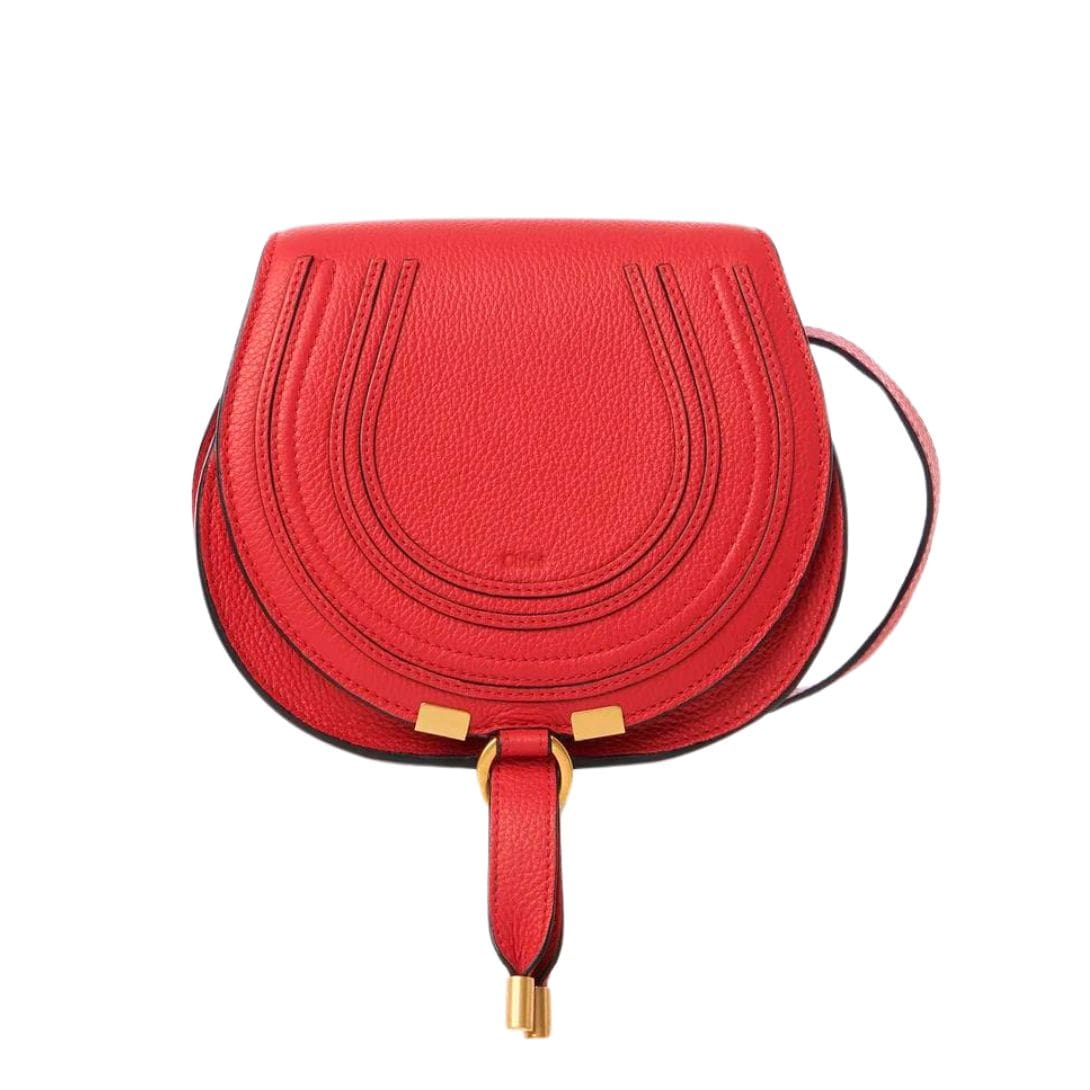 CHLOE MARCIE SMALL SADDLE BAG RED FLAME