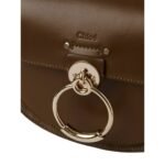 CHLOE SMALL TESS BAG IN SHINY & SUEDE LEATHER DARK KHAKI