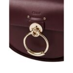 CHLOE SMALL TESS BAG IN SHINY & SUEDE LEATHER BURNT BROWN