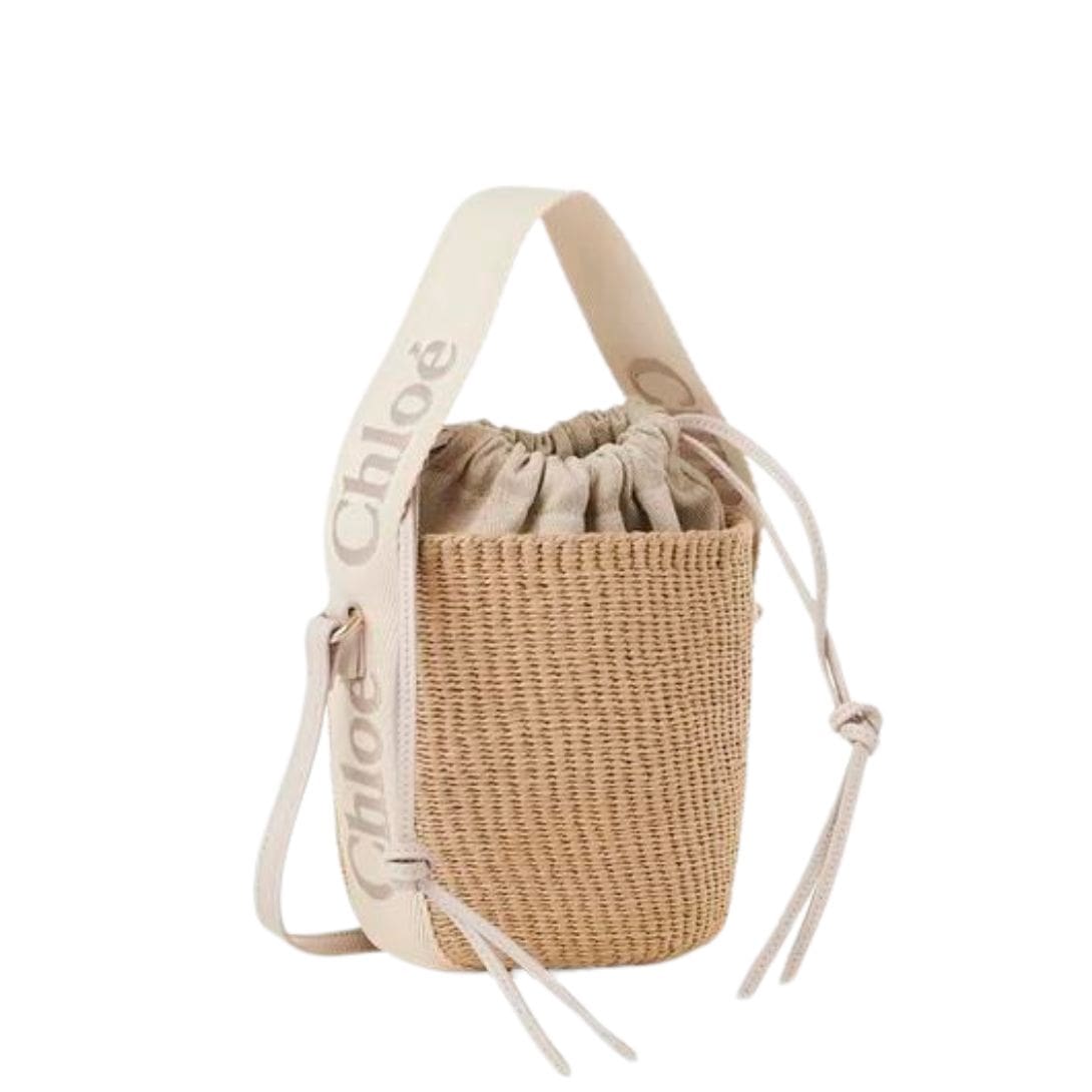 CHLOE SMALL WOODY HAMPER IN FAIR-TRADE PAPER WILD GREY