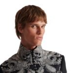 BALMAIN MINI MONOGRAM AND PAISILEY BOMBER JACKET