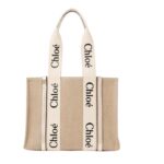 CHLOE MEDIUM WOODY TOTE BAG LIGHT GOLD
