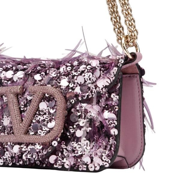 VALENTINO GARAVANI SMALL LOCÒ SHOULDER BAG WITH 3D EMBROIDERY