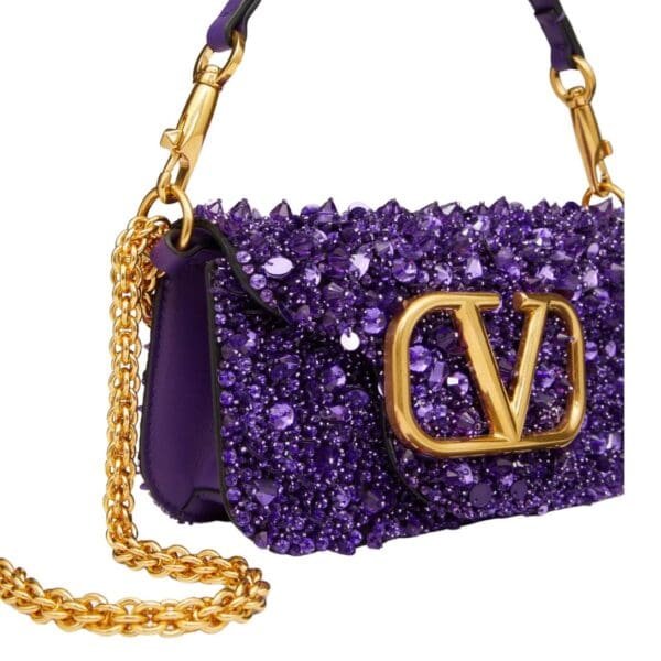 VALENTINO GARAVANI SMALL LOCÒ SHOULDER BAG WITH 3D EMBROIDERY