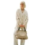 CHLOE MARCIE LARGE DOUBLE CARRY BAG FLORAL GREY