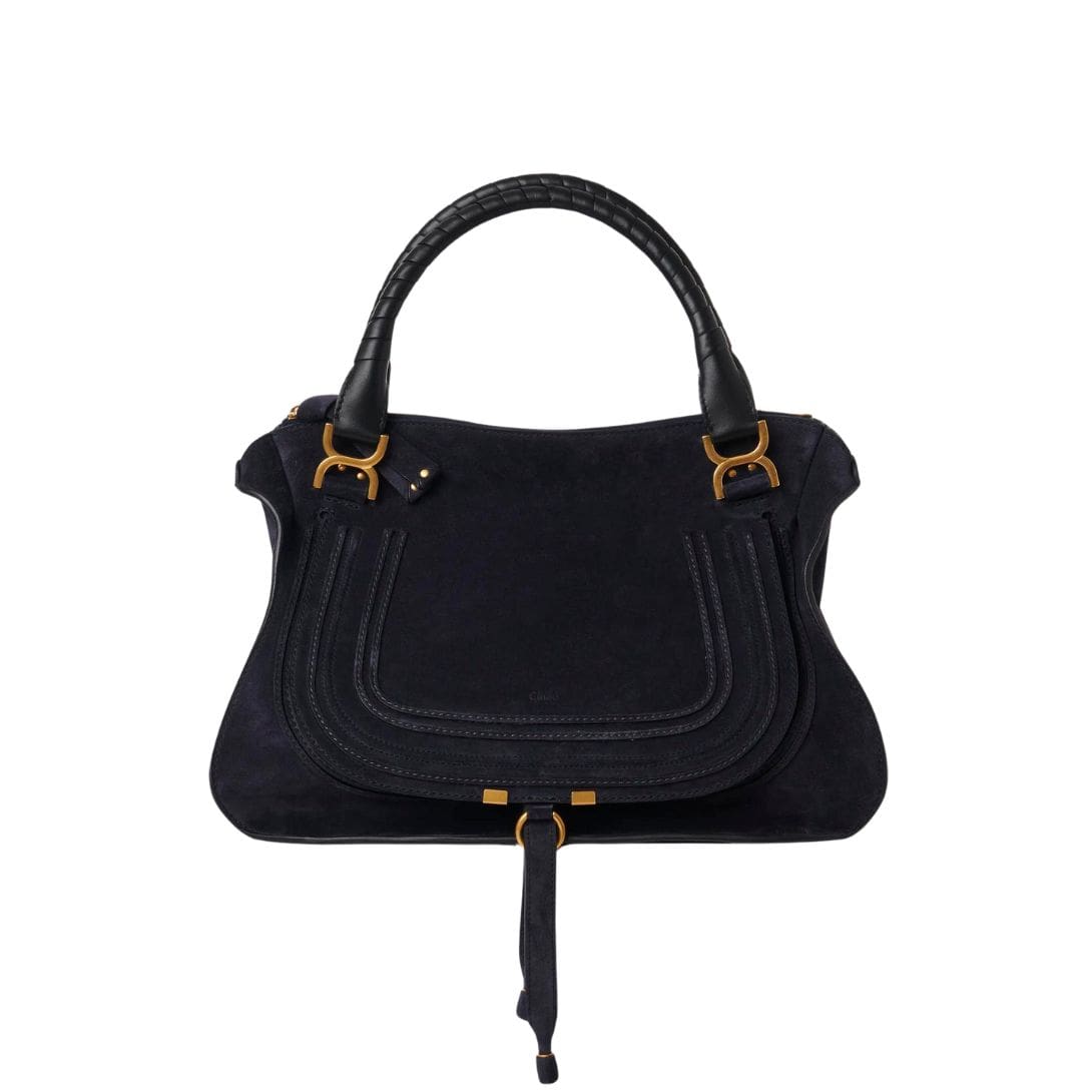 CHLOE MARCIE LARGE DOUBLE CARRY BAG MIDNIGHT BLUE