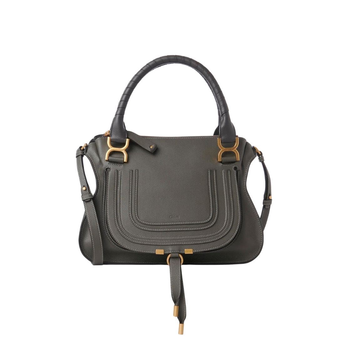 CHLOE MARCIE DOUBLE CARRY BAG ELEPHANT GREY