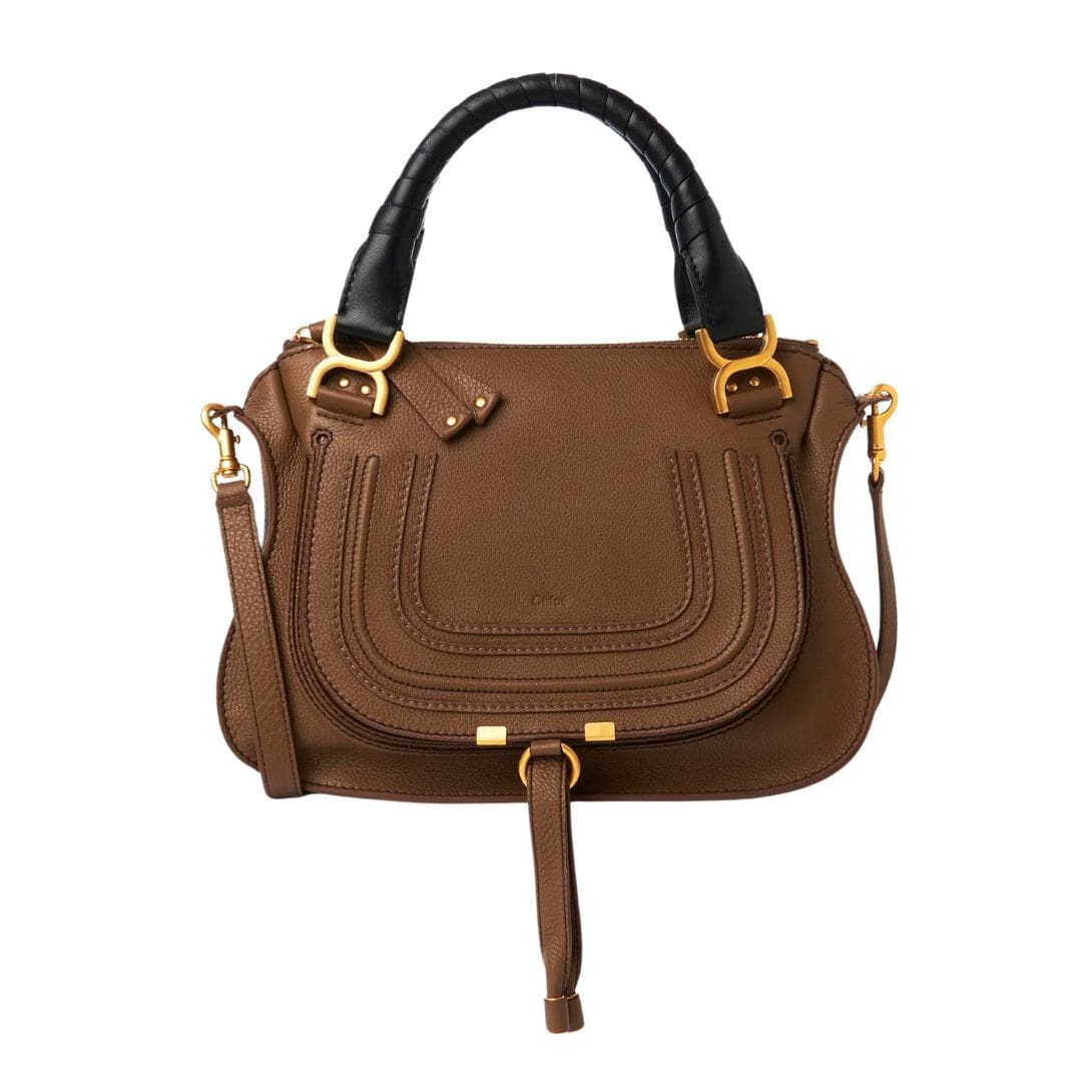 CHLOE MARCIE DOUBLE CARRY BAG PALM BROWN