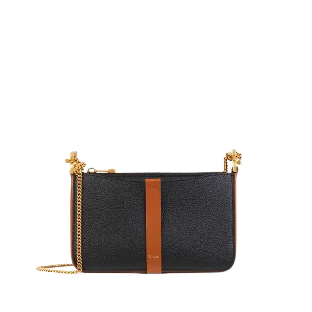 CHLOE MARCIE POUCH ON CHAIN BLACK