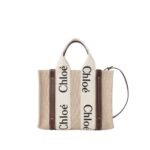 CHLOE SMALL WOODY TOTE BAG WITH STRAP DEEP VIOLIN