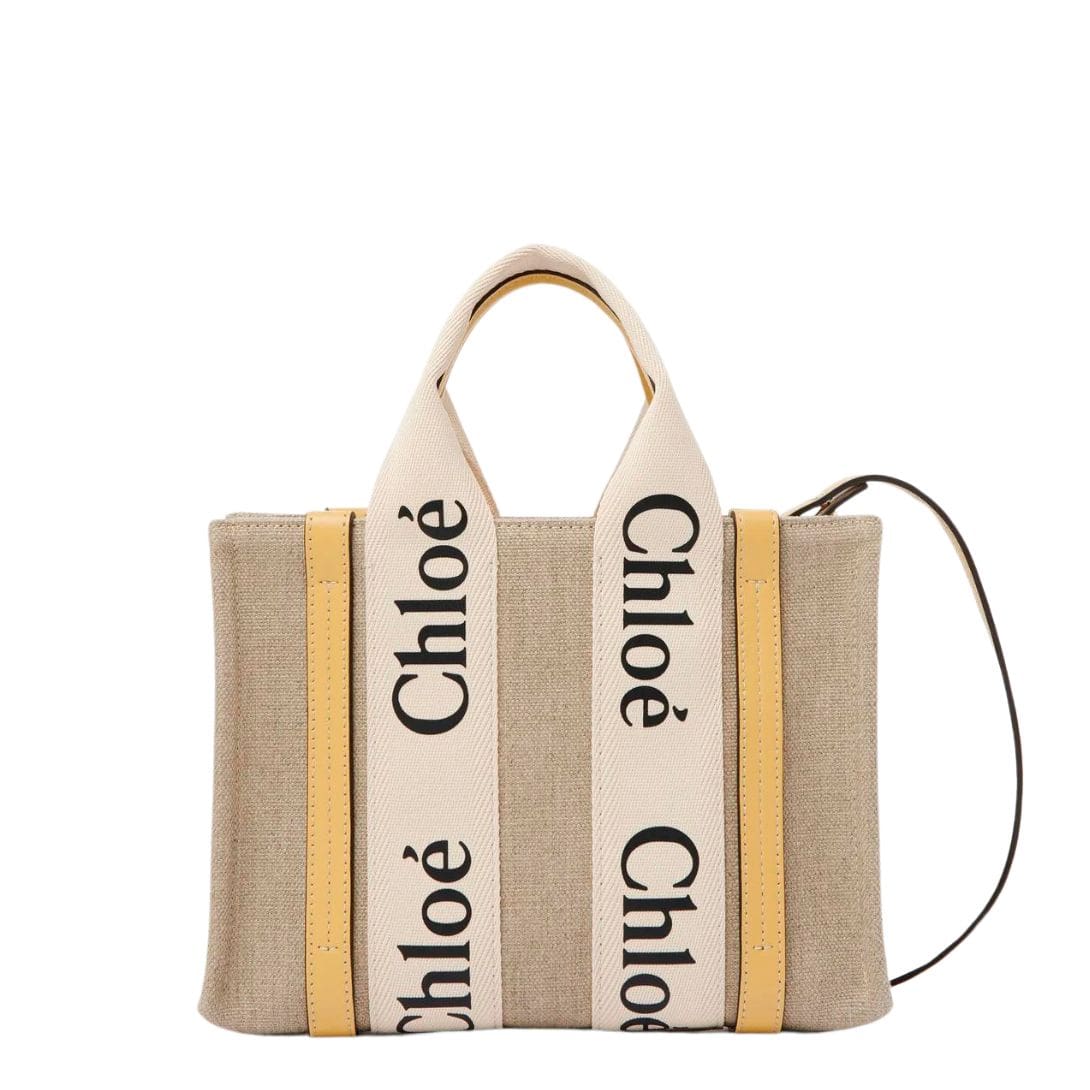 CHLOE SMALL WOODY TOTE BAG HONEY GOLD