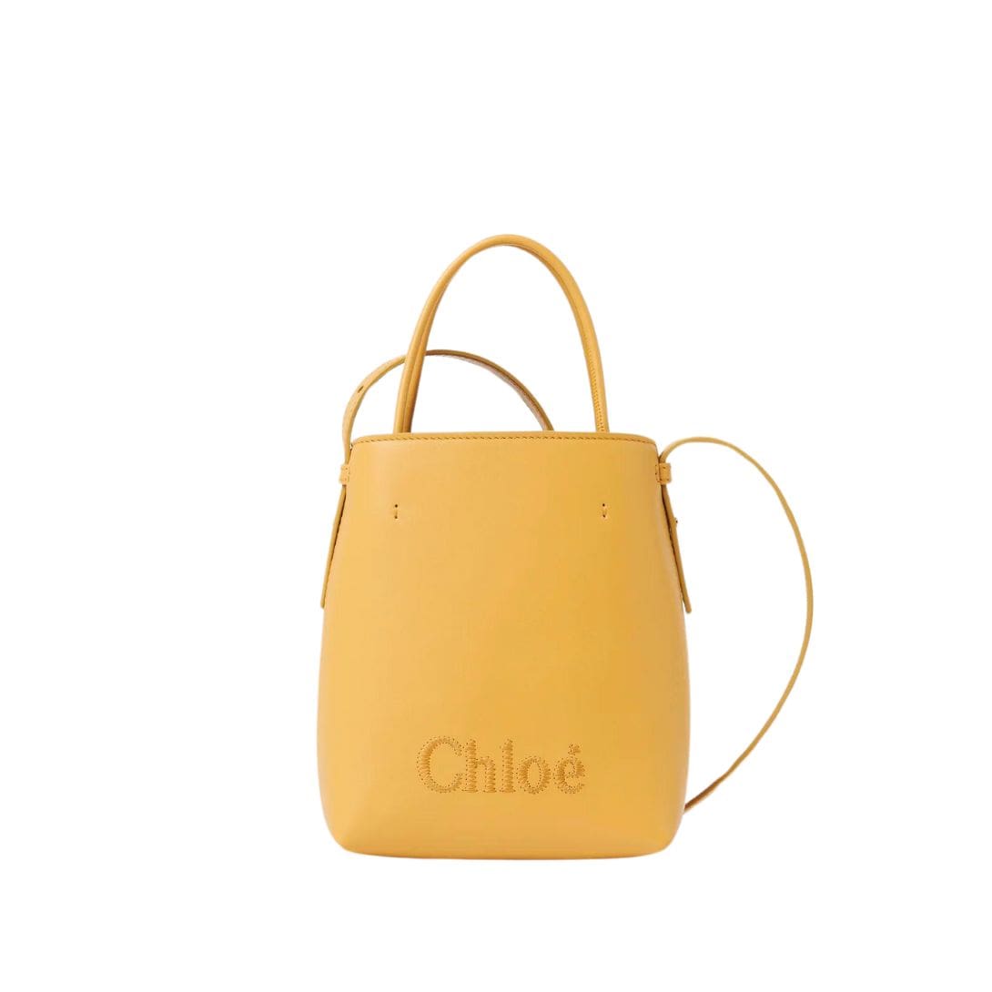 CHLOÉ SENSE MICRO TOTE BAG HONEY GOLD