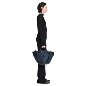 PROENZA LARGE CHELSEA TOTE IN BRUSHED SUEDE DEEP NAVY