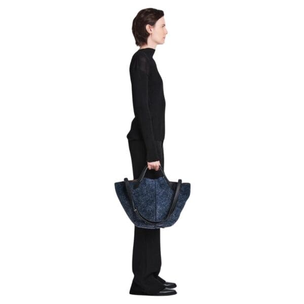 PROENZA LARGE CHELSEA TOTE IN BRUSHED SUEDE DEEP NAVY