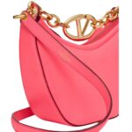 vVALENTINO GARAVANI VLOGO MOON MINI HOBO BAG IN NAPPA LEATHER WITH CHAIN