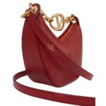 VALENTINO GARAVANI VLOGO MOON MINI HOBO BAG IN NAPPA LEATHER WITH CHAIN