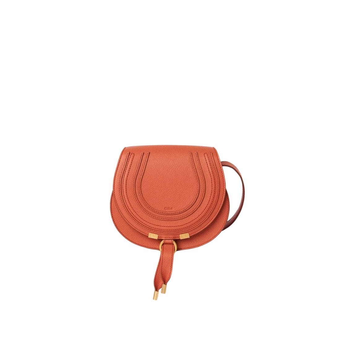 CHLOE MARCIE SMALL SADDLE BAG TAWNY ORANGE