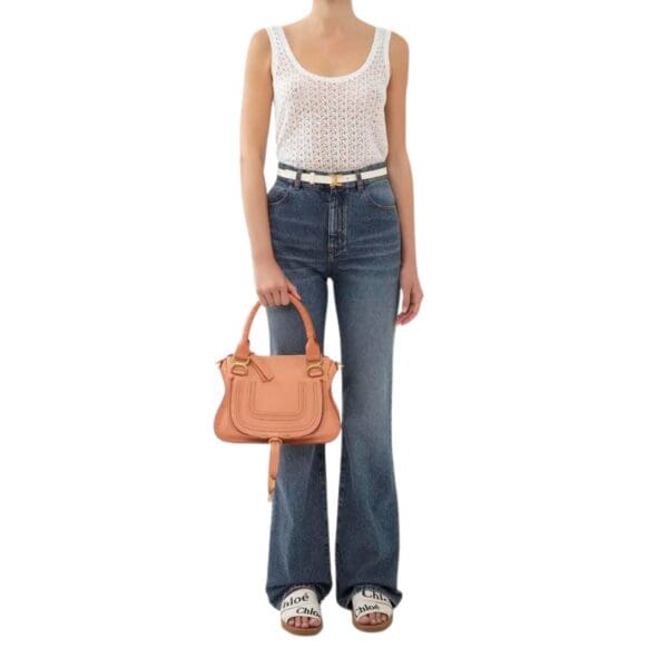 CHLOE MARCIE SMALL DOUBLE CARRY BAG TERRACOTTA PINK - Image 7