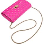 VALENTINO GARAVANI ROCKSTUD SPIKE NAPPA LEATHER CROSSBODY CLUTCH BAG