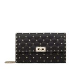 VALENTINO GARAVANI ROCKSTUD SPIKE NAPPA LEATHER CROSSBODY CLUTCH BAG