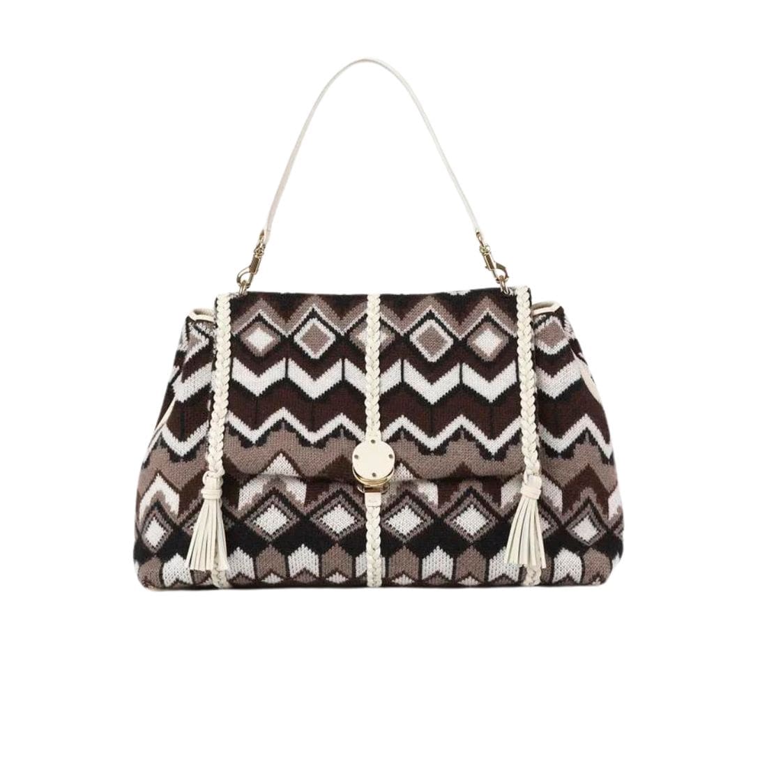 CHLOE PENELOPE LARGE SOFT SHOULDER BAG BROWN MULTICOLOUR