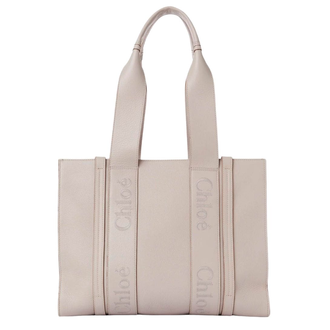 CHLOE MEDIUM WOODY TOTE BAG WILD GREY