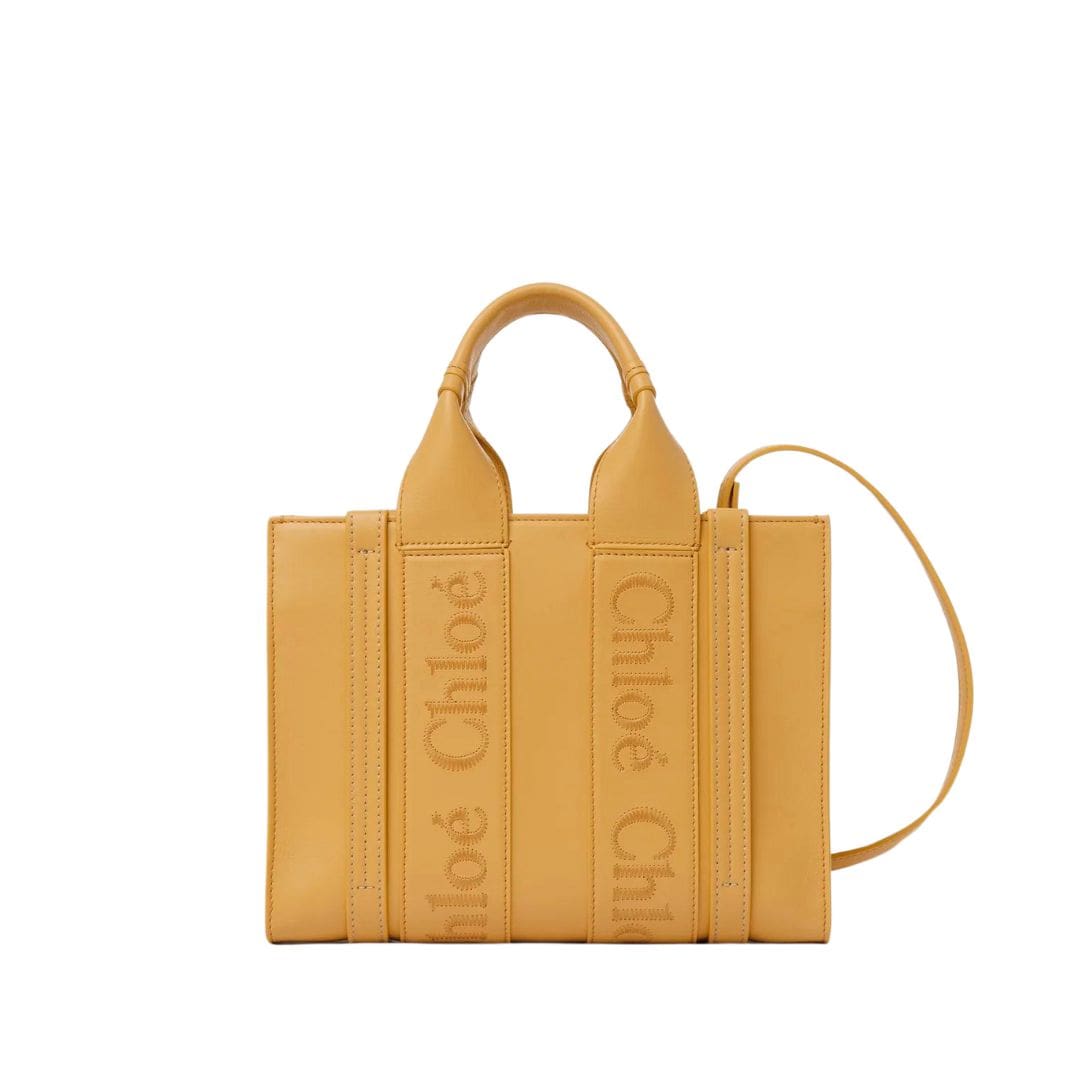 CHLOE SMALL WOODY TOTE BAG HONEY GOLD