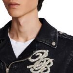 BALMAIN DENIM BIKER JACKET